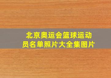 北京奥运会篮球运动员名单照片大全集图片