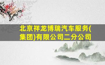 北京祥龙博瑞汽车服务(集团)有限公司二分公司