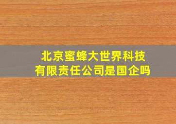 北京蜜蜂大世界科技有限责任公司是国企吗