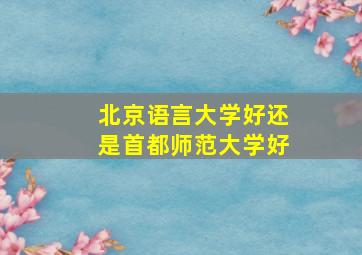 北京语言大学好还是首都师范大学好