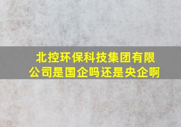 北控环保科技集团有限公司是国企吗还是央企啊