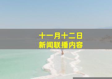 十一月十二日新闻联播内容