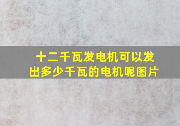 十二千瓦发电机可以发出多少千瓦的电机呢图片