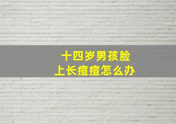 十四岁男孩脸上长痘痘怎么办