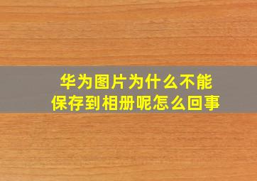 华为图片为什么不能保存到相册呢怎么回事