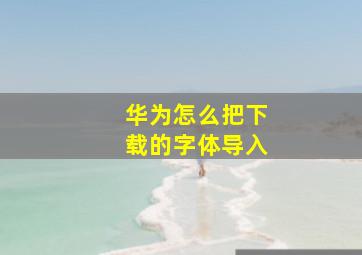 华为怎么把下载的字体导入