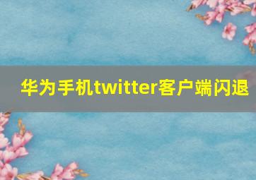 华为手机twitter客户端闪退