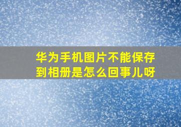 华为手机图片不能保存到相册是怎么回事儿呀