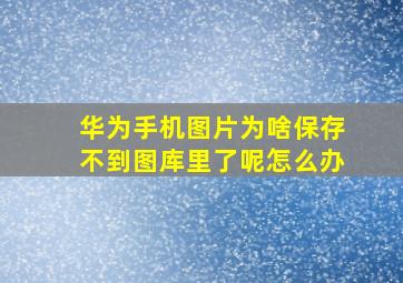 华为手机图片为啥保存不到图库里了呢怎么办