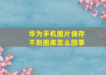 华为手机图片保存不到图库怎么回事