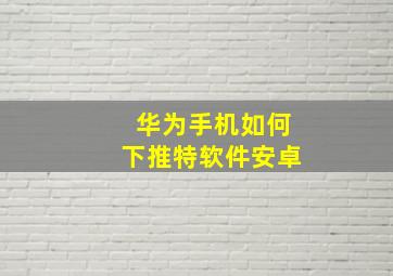 华为手机如何下推特软件安卓