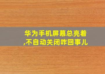 华为手机屏幕总亮着,不自动关闭咋回事儿