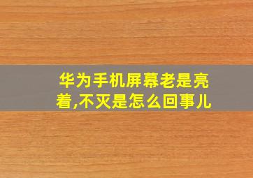 华为手机屏幕老是亮着,不灭是怎么回事儿