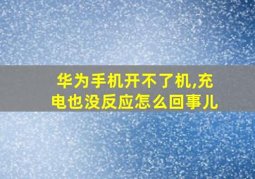 华为手机开不了机,充电也没反应怎么回事儿