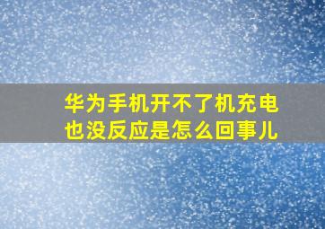 华为手机开不了机充电也没反应是怎么回事儿