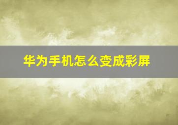 华为手机怎么变成彩屏