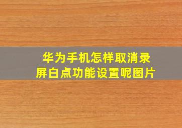 华为手机怎样取消录屏白点功能设置呢图片