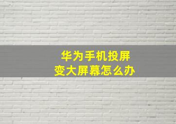 华为手机投屏变大屏幕怎么办