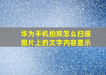 华为手机拍照怎么扫描图片上的文字内容显示