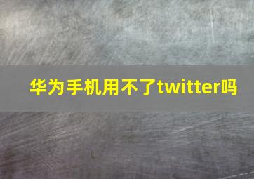 华为手机用不了twitter吗