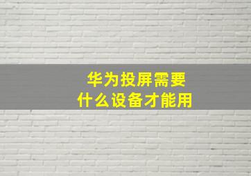 华为投屏需要什么设备才能用