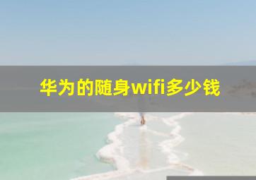 华为的随身wifi多少钱