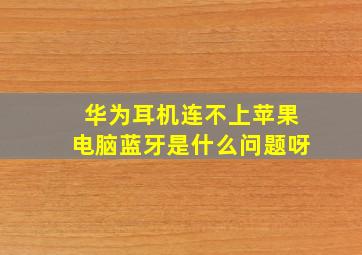 华为耳机连不上苹果电脑蓝牙是什么问题呀