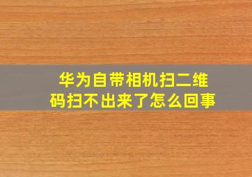 华为自带相机扫二维码扫不出来了怎么回事