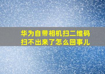 华为自带相机扫二维码扫不出来了怎么回事儿