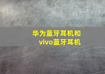 华为蓝牙耳机和vivo蓝牙耳机