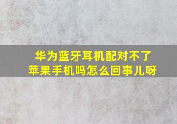 华为蓝牙耳机配对不了苹果手机吗怎么回事儿呀