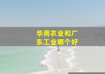 华南农业和广东工业哪个好