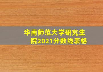 华南师范大学研究生院2021分数线表格