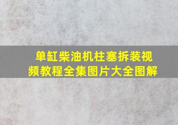 单缸柴油机柱塞拆装视频教程全集图片大全图解