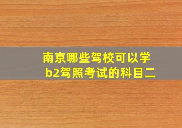 南京哪些驾校可以学b2驾照考试的科目二