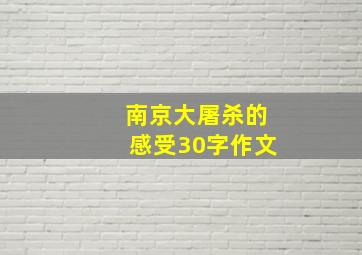 南京大屠杀的感受30字作文