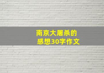 南京大屠杀的感想30字作文