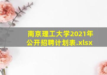 南京理工大学2021年公开招聘计划表.xlsx