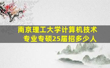 南京理工大学计算机技术专业专硕25届招多少人