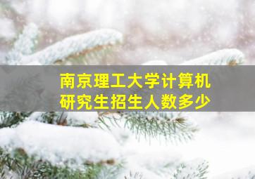 南京理工大学计算机研究生招生人数多少