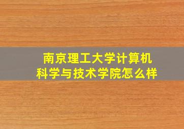 南京理工大学计算机科学与技术学院怎么样