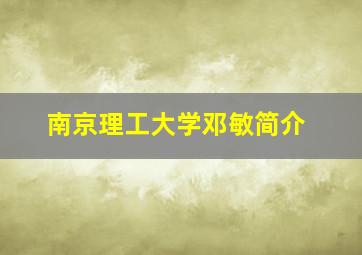 南京理工大学邓敏简介