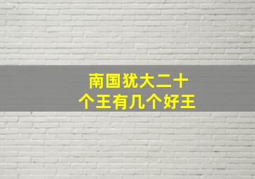 南国犹大二十个王有几个好王