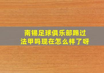 南锡足球俱乐部踢过法甲吗现在怎么样了呀