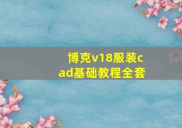 博克v18服装cad基础教程全套