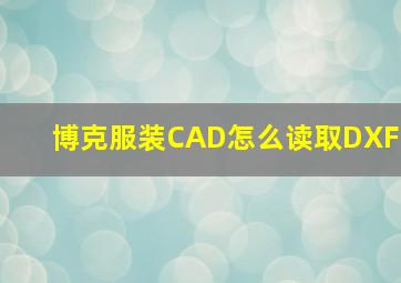 博克服装CAD怎么读取DXF