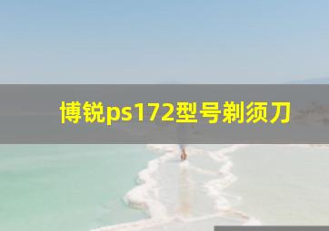 博锐ps172型号剃须刀