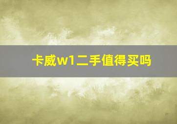 卡威w1二手值得买吗