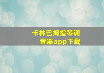 卡林巴拇指琴调音器app下载