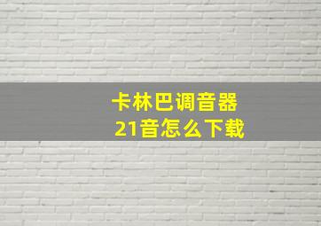 卡林巴调音器21音怎么下载